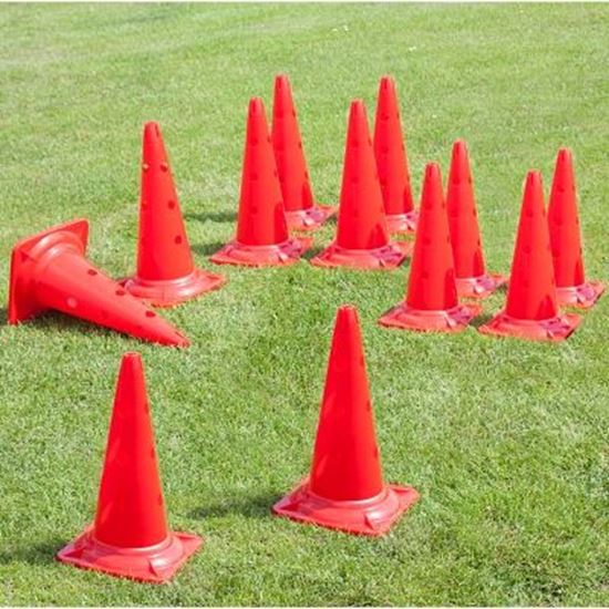 Image sur 991300954 Kit de cônes de signalisation avec perforations 50 cm de haut