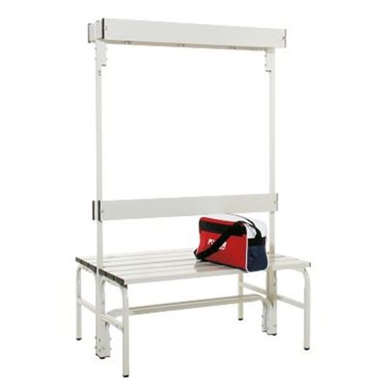 Image sur 992263931 Banc de vestiaire Sypro Wolf pour espaces mouillés avec dossier double
