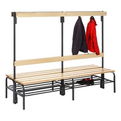 Image de 992263755 Banc de vestiaire Sypro Wolf pour espaces secs avec dossier double