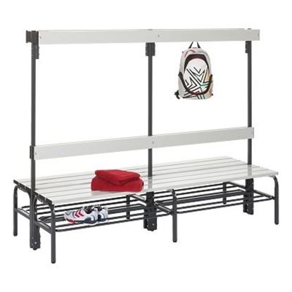 Image de 992263856 Banc de vestiaire Sypro Wolf pour espaces humides avec dossier double