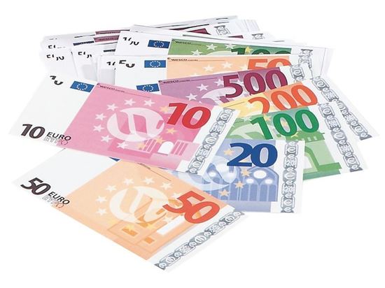 Image sur 42607000 MONNAIE FACTICE en euros Lot de 28 billets SANS COLOR