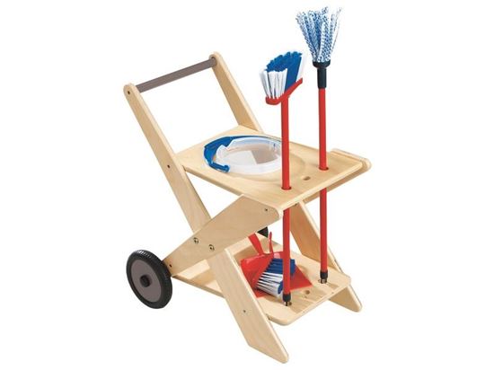 Image sur 47158016 CHARIOT DE MÉNAGE AVEC ACCESSOIRES NATUREL   