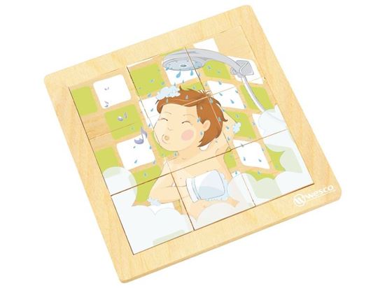 Image sur 38049020 PUZZLE HUGO ET CLARA l'hygiène La douche MULTICOLOR