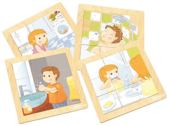 Image sur 38052020 PUZZLE HUGO ET CLARA l'hygiène MAXI LOT MULTICOLOR