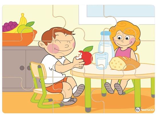 Image sur 39663171 PUZZLE VICTOR ET MAYA à l'école Le goûter DIVERS    