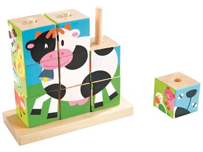 Image de 32660020 PUZZLE 9 CUBES  La ferme MULTICOLOR