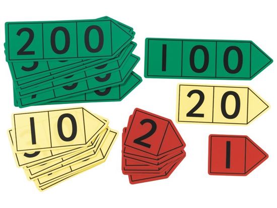 Image sur 32671020 FLÈCHES BASE 10 MAGNÉTIQUES  Grand modèle unités, dizaines et centaines MULTICOLOR
