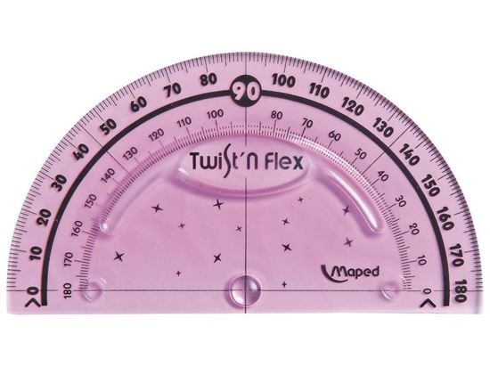 Image sur 28704020 OUTIL DE TRAÇAGE SOUPLE ET INCASSABLE RAPPORTEUR FLEXIBLE 180° MULTICOLOR