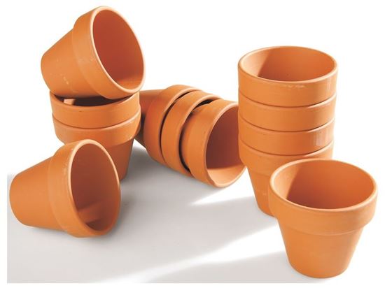 Image sur 21893020 POTS EN TERRE CUITE À DÉCORER Hauteur de 12 cm MULTICOLOR