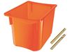 Image sur 33328011 BAC DE RANGEMENT en plastique translucide, avec rails 3 unités, hauteur 31 cm ROUGE