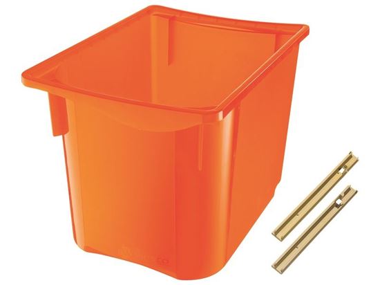 Image sur 33328034 BAC DE RANGEMENT en plastique translucide, avec rails 3 unités, hauteur 31 cm VIOLET