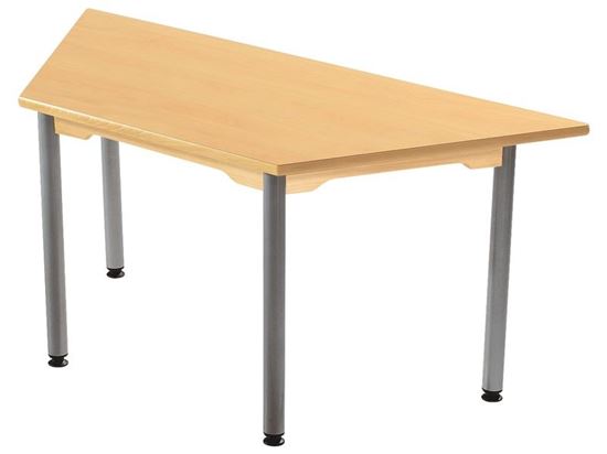 Image sur 34585014 TABLE HETRE 100% MASSIF PIETEMENT METAL - TRAPÈZE JAUNE     