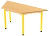 Image sur 34585014 TABLE HETRE 100% MASSIF PIETEMENT METAL - TRAPÈZE JAUNE     