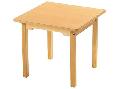 Image de 34600016 TABLE HÊTRE 100% MASSIF PIÈTEMENT BOIS - L: 60 cm  - l: 60 cm T00 NATUREL   