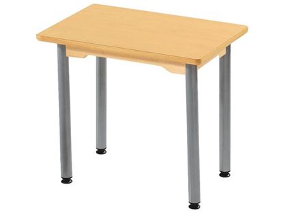 Image de 34608002 TABLE HETRE 100% MASSIF PIETEMENT METAL - L: 60 cm - l: 60 cm BLEU      