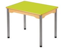 Image sur 34902002 TABLE PLATEAU STRATIFIE AVEC PIETEMENT METAL GRIS - L: 70 cm - l: 50 cm BLEU      