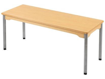 Image de 34912002 TABLE PLATEAU STRATIFIE AVEC PIETEMENT METAL GRIS - L: 130 cm - l: 50 cm BLEU      