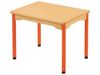 Image sur 34923011 TABLE PLATEAU STRATIFIE AVEC PLATEAU NATUREL ET PIETEMENT EN METAL - L: 70 cm - l: 50 cm ROUGE     