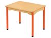 Image sur 34925011 TABLE PLATEAU STRATIFIE AVEC PLATEAU NATUREL ET PIETEMENT EN METAL - L: 70 cm - l: 50 cm ROUGE     