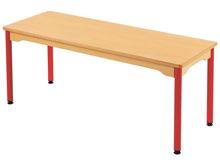 Image sur 34928007 TABLE PLATEAU STRATIFIE AVEC PLATEAU NATUREL ET PIETEMENT EN METAL - L: 130 cm - l: 50 cm ORANGE    