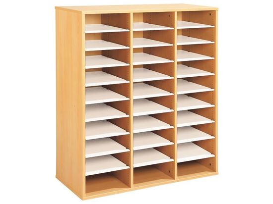 Image sur 37004016 MEUBLE TRIPLE H. 118 cm 27 tablettes NATUREL   