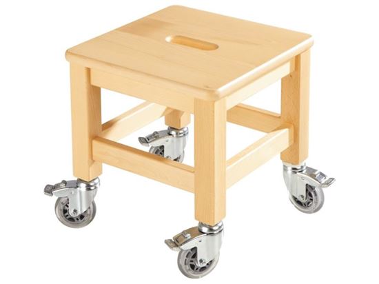 Image sur 37144016 TABOURET à roulettes NATUREL   