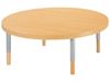 Image sur 38136006 TABLE PLATEAU EN PANNEAU ALVEOLAIRE AVEC PIETEMENT REGLABLE ROND GRIS      