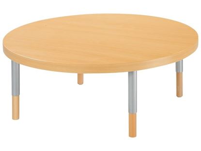 Image de 38136006 TABLE PLATEAU EN PANNEAU ALVEOLAIRE AVEC PIETEMENT REGLABLE ROND GRIS      