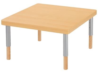 Image de 38137006 TABLE PLATEAU EN PANNEAU ALVEOLAIRE AVEC PIETEMENT REGLABLE 80 x 80 cm GRIS      