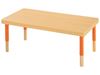 Image sur 38138007 TABLE PLATEAU EPAIS EN PANNEAU ALVEOLAIRE AVEC PIETEMENT REGLABLE 120 x 60 cm ORANGE    
