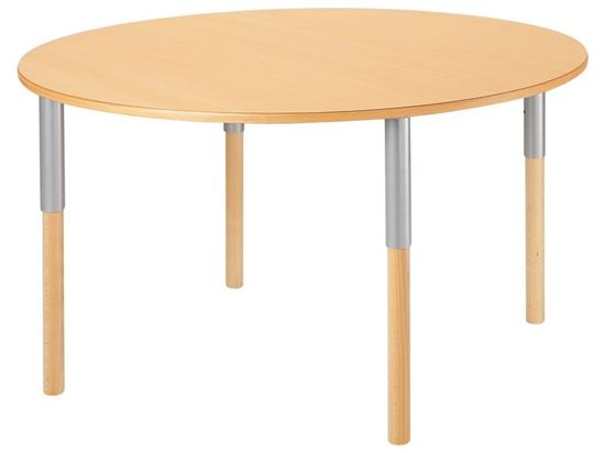 Image sur 38392006 TABLE PLATEAU STRATIFIE Avec pieds réglables - Ø 120 cm T1/T2/T3 GRIS      