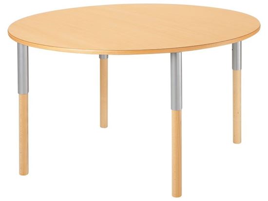 Image sur 38393006 TABLE PLATEAU STRATIFIE Avec pieds réglables - Ø 120 cm T4/T5/T6 GRIS      