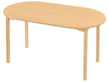 Image sur 38508002 TABLE OBLONG - PLATEAU STRATIFIE AVEC PIETEMENT EN BOIS BLEU      