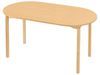 Image sur 38508037 TABLE OBLONG - PLATEAU STRATIFIE AVEC PIETEMENT EN BOIS VERT CLAIR