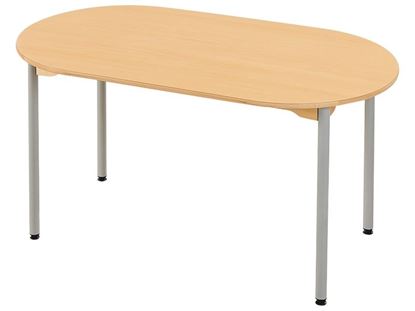 Image de 38516010 TABLE PLATEAU STRATIFIÉ - PIÉTEMENT MÉTAL GRIS BEIGE     