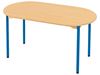 Image sur 38537011 TABLE OBLONG - PLATEAU STRATIFIE DE COULEUR NATUREL AVEC PIETEMENT EN METAL ROUGE     