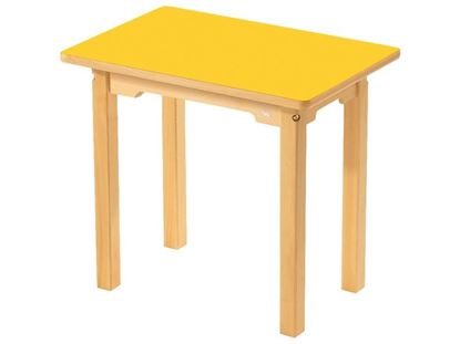 Image de 38704002 TABLE PLATEAU STRATIFIE AVEC PIETEMENT EN BOIS - L: 60 cm - l: 50 cm BLEU      