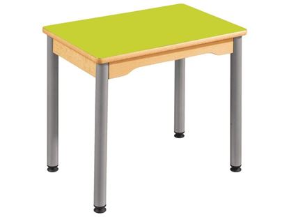 Image de 38709037 TABLE PLATEAU STRATIFIÉ - PIÉTEMENT MÉTAL GRIS VERT CLAIR