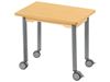 Image sur 38714002 TABLE PLATEAU STRATIFIE AVEC PIETEMENT EN METAL GRIS A ROULETTES - L: 60 cm - l: 50 cm. BLEU      