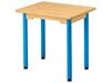 Image sur 38721002 TABLE PLATEAU STRATIFIÉ AVEC PLATEAU NATUREL ET PIÉTEMENT EN METAL - L: 60 cm - l: 50 cm BLEU      