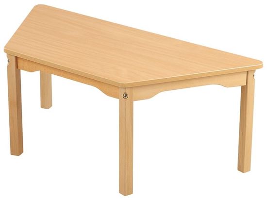 Image sur 43009016 TABLE PLATEAU MÉLAMINÉ PIÉTEMENT BOIS TRAPEZE T1 NATUREL   