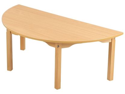 Image de 43012016 TABLE PLATEAU MÉLAMINÉ PIÉTEMENT BOIS 1/2 ROND T1 NATUREL   