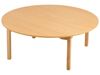 Image sur 43016016 TABLE PLATEAU MÉLAMINÉ PIÉTEMENT BOIS ROND T2 NATUREL   