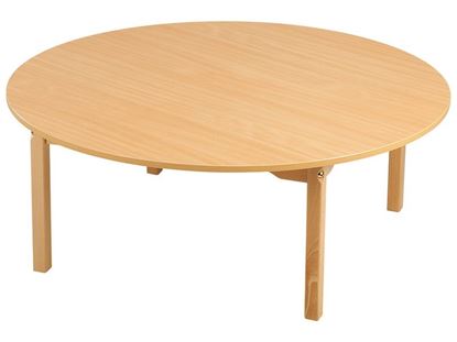 Image de 43017016 TABLE PLATEAU MÉLAMINÉ PIÉTEMENT BOIS ROND T3 NATUREL   