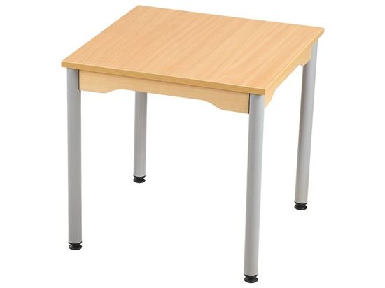 Image sur 43018006 TABLE PLATEAU MÉLAMINÉ PIÉTEMENT MÉTAL 60x60 T1 GRIS      