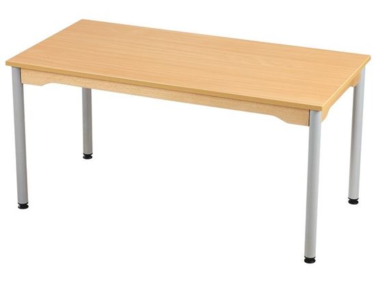 Image sur 43021006 TABLE PLATEAU MÉLAMINÉ PIÉTEMENT MÉTAL 120x60 T1 GRIS      