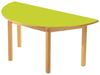 Image sur 42095016 TABLE PLATEAU STRATIFIÉ AVEC PIÉTEMENT EN BOIS NATUREL   