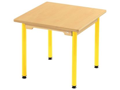 Image de 42135007 TABLE PLATEAU STRATIFIE NATUREL - PIETEMENT EN METAL ORANGE    