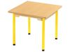 Image sur 42135106 TABLE PLATEAU STRATIFIE NATUREL - PIETEMENT EN METAL JAUNE     