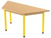 Image sur 42141106 TABLE PLATEAU STRATIFIE AVEC PLATEAU NATUREL ET PIETEMENT EN METAL - TRAPEZE JAUNE     